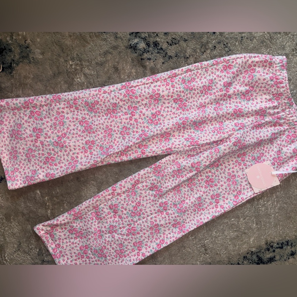 LoveShackFancy sweatpants pink floral kids size large